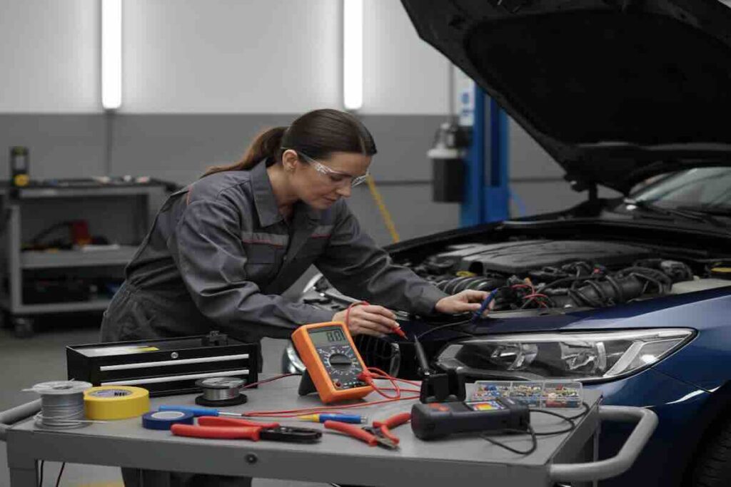 mechanic using essential tools