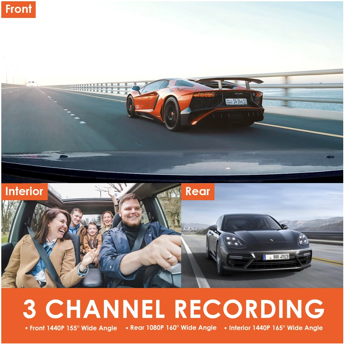 Vantrue N4S 3-Channel Dash Cam (2.7K Front + 2.5K Cabin + 2.5K Rear) - Image 6