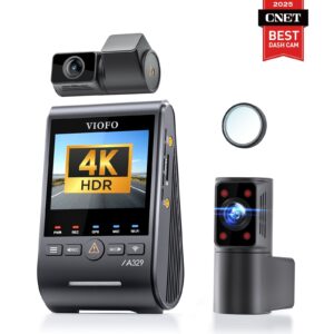 VIOFO A329S 3CH Flagship Dash Cam — 4K Front + 2K Cabin (210° Fisheye) + 2K Rear