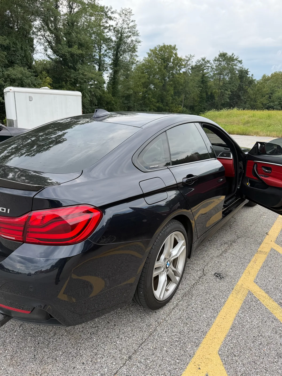 Exterior of a 2019 BMW 430i Gran Coupe after a completed dash camera installation in Glen Burnie, Maryland